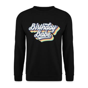 Birthday Babe Matching Group Birthday Party Gift - Unisex Sweatshirt - black - Front - Alina (178cm) & Michal (187cm)