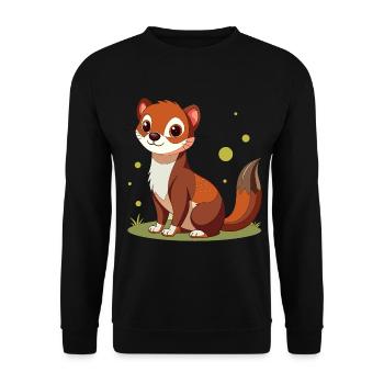 A cute little stoat - Unisex Sweatshirt - black - Front - Alina (178cm) & Michal (187cm)