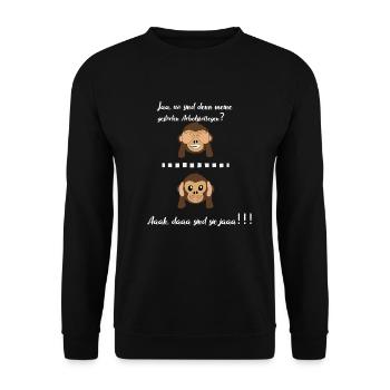 Motifs drôles de dictons pour les chers collègues - Sweat-shirt Unisexe - noir - Devant - Alina (178cm) & Michal (187cm)