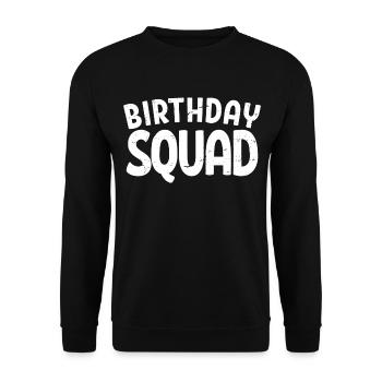 Birthday Squad Matching Group Birthday Party Gift - Unisex Sweatshirt - black - Front - Alina (178cm) & Michal (187cm)