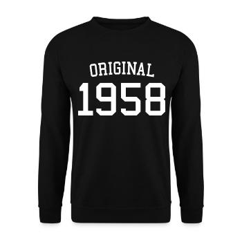 Original 1958 - 64 ans, cadeau du 64e anniversaire - Sweat-shirt Unisexe - noir - Devant - Alina (178cm) & Michal (187cm)
