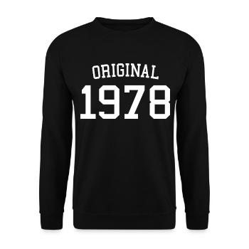 Original 1978 - 44 Jahre alt, Geschenk zum 44. Geburtstag - Unisex Pullover - Schwarz - Vorne - Alina (178cm) & Michal (187cm)