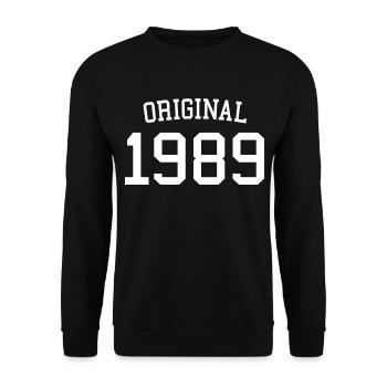 Original 1989 35. Geburtstag Männer Frauen 35 Jahre alt - Unisex Pullover - Schwarz - Vorne - Alina (178cm) & Michal (187cm)