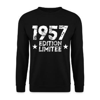 Vintage 1957 Limited Edition Cadeau D'anniversaire - Sweat-shirt Unisexe - noir - Devant - Alina (178cm) & Michal (187cm)