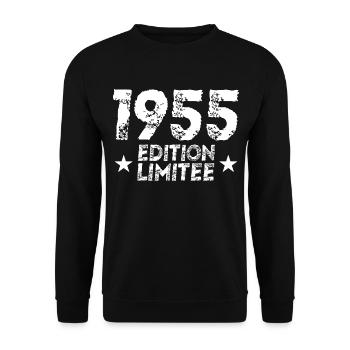 Vintage 1955 Limited Edition Cadeau D'anniversaire - Sweat-shirt Unisexe - noir - Devant - Alina (178cm) & Michal (187cm)