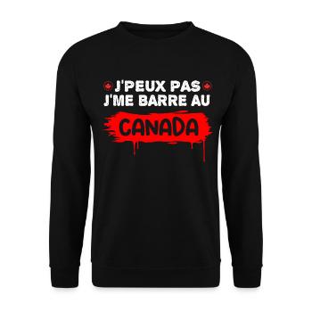 J'men fous je me barre au canada - Sweat-shirt Unisexe - noir - Devant - Alina (178cm) & Michal (187cm)