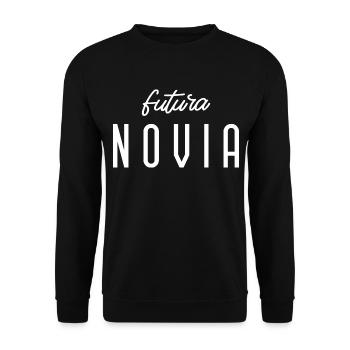 Futura Novia Engagement Bridal Shower Wedding - Unisex Sweatshirt - black - Front - Alina (178cm) & Michal (187cm)