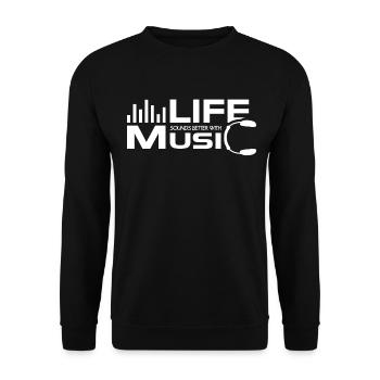 Life Sounds Better With Music - Sweat-shirt Unisexe - noir - Devant - Alina (178cm) & Michal (187cm)