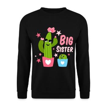 Big Sister Cactus Design - Sweat-shirt Unisexe - noir - Devant - Alina (178cm) & Michal (187cm)