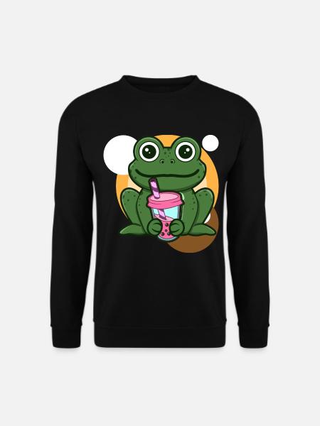 Frog and Bubble Tea - Unisex Sweatshirt - black