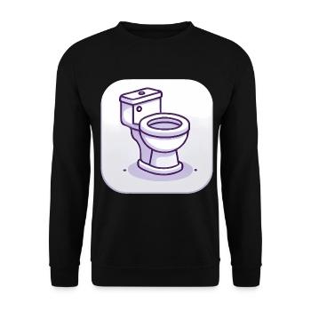 Icône de toilette minimaliste lavande - Sweat-shirt Unisexe - noir - Devant - Alina (178cm) & Michal (187cm)