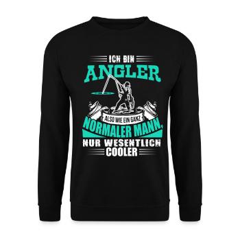 Ich bin Angler! - Unisex Pullover - Schwarz - Vorne - Alina (178cm) & Michal (187cm)