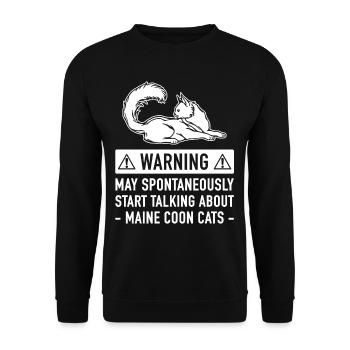 Maine Coon Cat Gift - Unisex Sweatshirt - black - Front - Alina (178cm) & Michal (187cm)