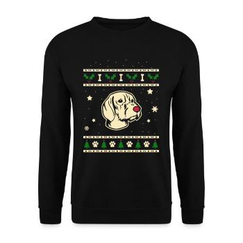 Vizsla Weihnachtsgeschenk - Unisex Pullover - Schwarz - Vorne - Alina (178cm) & Michal (187cm)