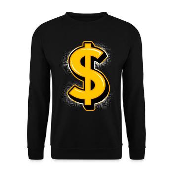 Dollar Zeichen Geld Cash Wall Street - Unisex Pullover - Schwarz - Vorne - Alina (178cm) & Michal (187cm)