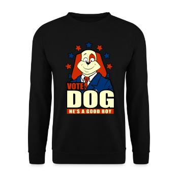 Hund Hunde Tier Haustier Süss Comic - Unisex Pullover - Schwarz - Vorne - Alina (178cm) & Michal (187cm)