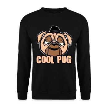 Hund Hunde Tier Haustier Süss Comic Geschenk - Unisex Pullover - Schwarz - Vorne - Alina (178cm) & Michal (187cm)