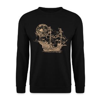 Ship pirate sailing ship captain lake gift - Unisex Sweatshirt - black - Front - Alina (178cm) & Michal (187cm)