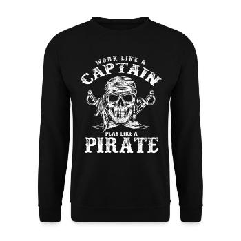 Pirate pirate crâne halloween et os croisés - Sweat-shirt Unisexe - noir - Devant - Alina (178cm) & Michal (187cm)