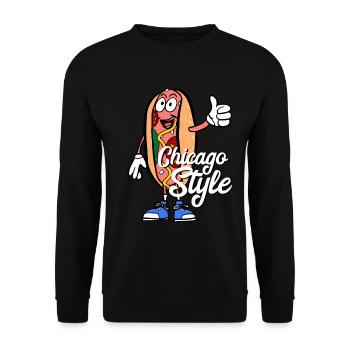 Hot dog chicago style - Unisex Sweatshirt - black - Front - Alina (178cm) & Michal (187cm)