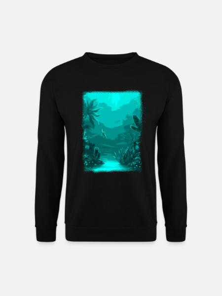 underwater aquarium sea diving coral - Unisex Sweatshirt - black