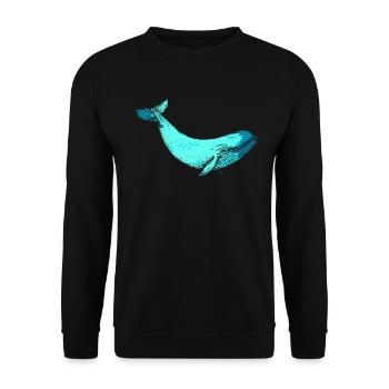 Baleine baleine bleue baleine - Sweat-shirt Unisexe - noir - Devant - Alina (178cm) & Michal (187cm)