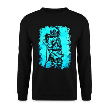 Taucher Tauchen unter Wasser Meer Scuba Geschenk - Unisex Pullover - Schwarz - Vorne - Alina (178cm) & Michal (187cm)