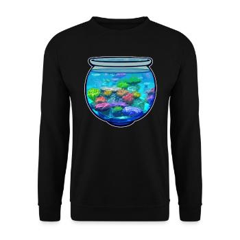 Cadeau de récif de corail sous-marin d'aquarium - Sweat-shirt Unisexe - noir - Devant - Alina (178cm) & Michal (187cm)