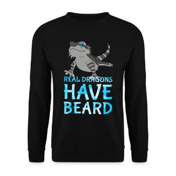 Dragon lizard lizard with beard my best buddy - Unisex Sweatshirt - black - Front - Alina (178cm) & Michal (187cm)