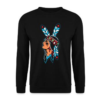 Native American Native American ornements de plumes - Sweat-shirt Unisexe - noir - Devant - Alina (178cm) & Michal (187cm)