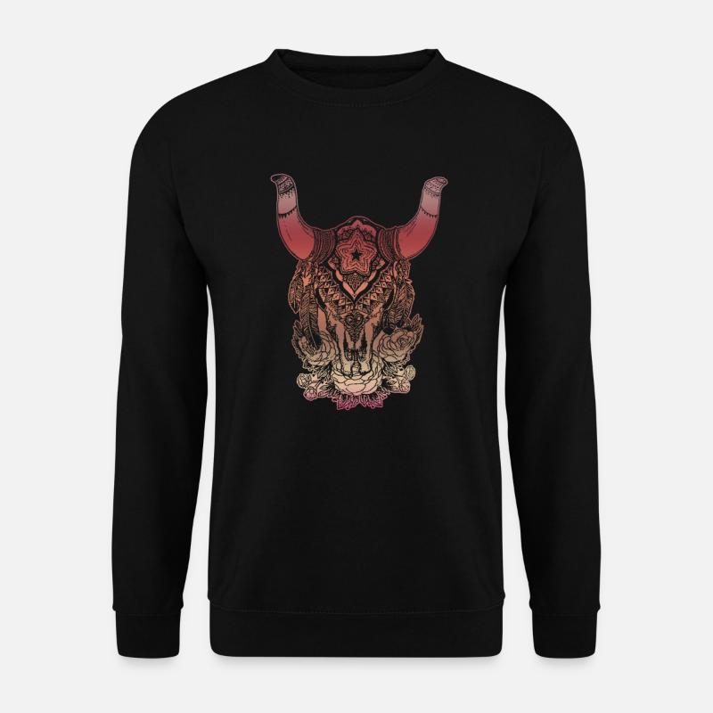 Native American Skull Native Buffalo - Unisex Sweatshirt - black