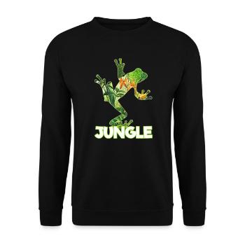 Dschungel Frosch Tierschutz Naturschutz Amazonas - Unisex Pullover - Schwarz - Vorne - Alina (178cm) & Michal (187cm)