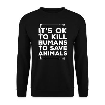 le bien-être des animaux - Sweat-shirt Unisexe - noir - Devant - Alina (178cm) & Michal (187cm)