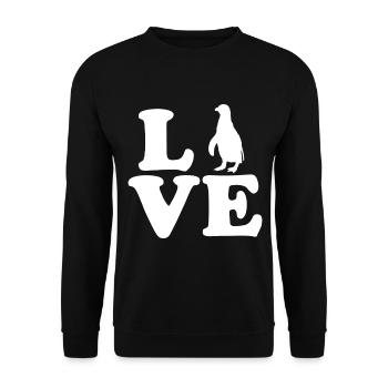 Pinguin - Unisex Pullover - Schwarz - Vorne - Alina (178cm) & Michal (187cm)