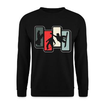 Snowboarding Snowboarder Snowboard Design Chemise - Sweat-shirt Unisexe - noir - Devant - Alina (178cm) & Michal (187cm)