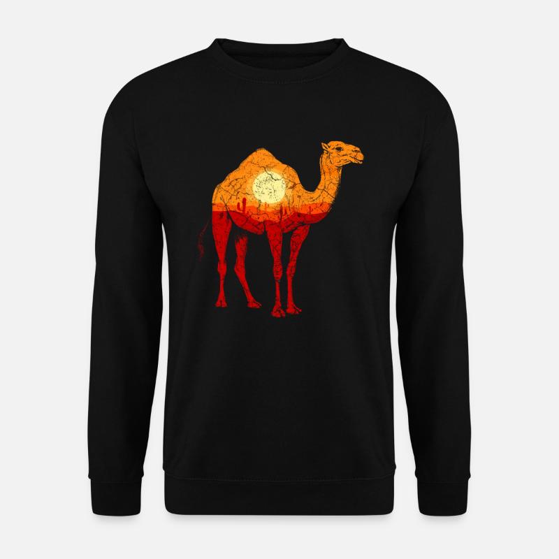 Wüste Kamel Sahara Arabien Savanne Orient Vintage - Unisex Pullover - Schwarz