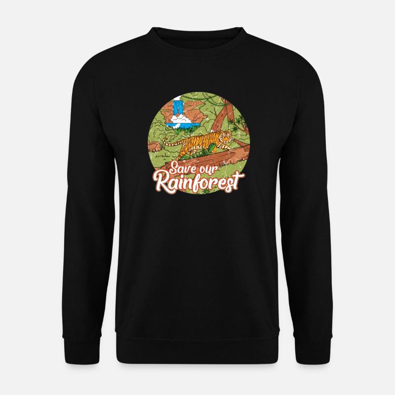 Tiger Regenwald Tropen Dschungel Geschenk Retro - Unisex Pullover - Schwarz