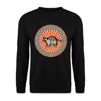 raton laveur - Sweat-shirt Unisexe - noir - Devant - Alina (178cm) & Michal (187cm)