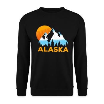 Alaska Eis Berge Schnee Retro - Unisex Pullover - Schwarz - Vorne - Alina (178cm) & Michal (187cm)
