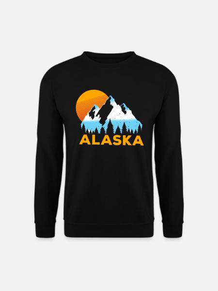 Alaska Eis Berge Schnee Retro - Unisex Pullover - Schwarz