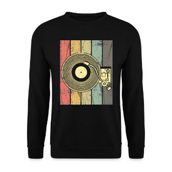 Platine Vinyle Disque DJ Retro - Sweat-shirt Unisexe - noir - Devant - Alina (178cm) & Michal (187cm)