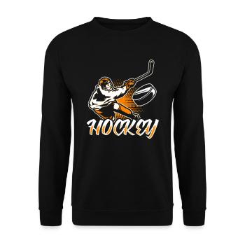 Hockey Hockey sur les sports d'hiver Cadeau rétro - Sweat-shirt Unisexe - noir - Devant - Alina (178cm) & Michal (187cm)