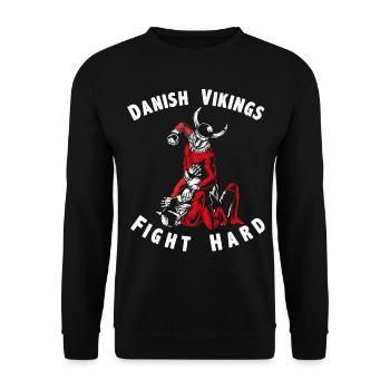 Denmark Vikings fight hard - Unisex Sweatshirt - black - Front - Alina (178cm) & Michal (187cm)