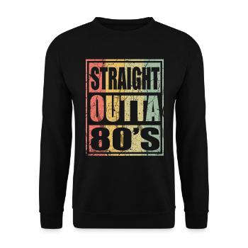 Geburtstag Happy Birthday 80er 80er Jahre 80s - Unisex Pullover - Schwarz - Vorne - Alina (178cm) & Michal (187cm)