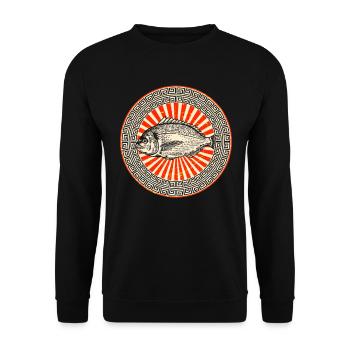 Poisson Poisson Nature Ange Fisher Vintage - Sweat-shirt Unisexe - noir - Devant - Alina (178cm) & Michal (187cm)