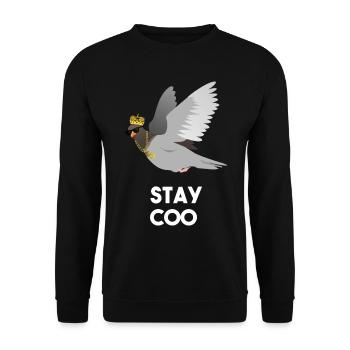 Cool Funny Pigeon Stay Coo Sunglasses Crown Gold - Unisex Sweatshirt - black - Front - Alina (178cm) & Michal (187cm)