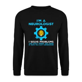Arzt Doktor Neurologie Gehirn - Unisex Pullover - Schwarz - Vorne - Alina (178cm) & Michal (187cm)