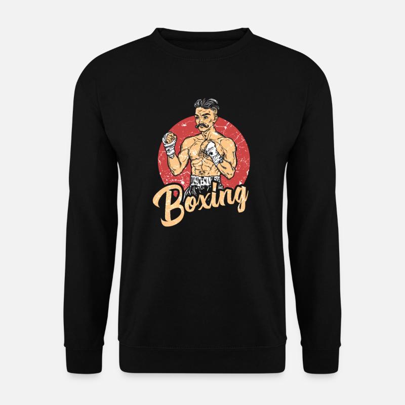 Boxen Boxhandschuhe Knock Out Spruch Retro - Unisex Pullover - Schwarz