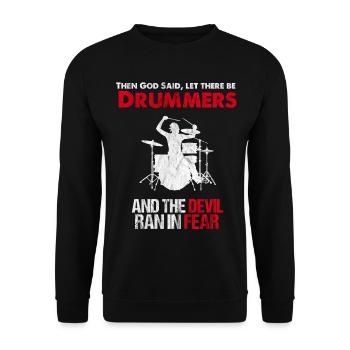 Drummer Funny Drummers Drum Drums Gift - Unisex Sweatshirt - black - Front - Alina (178cm) & Michal (187cm)