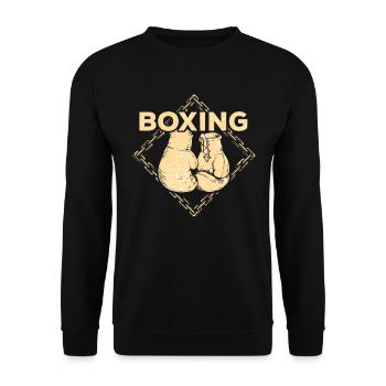 boxer - Unisex Sweatshirt - black - Front - Alina (178cm) & Michal (187cm)